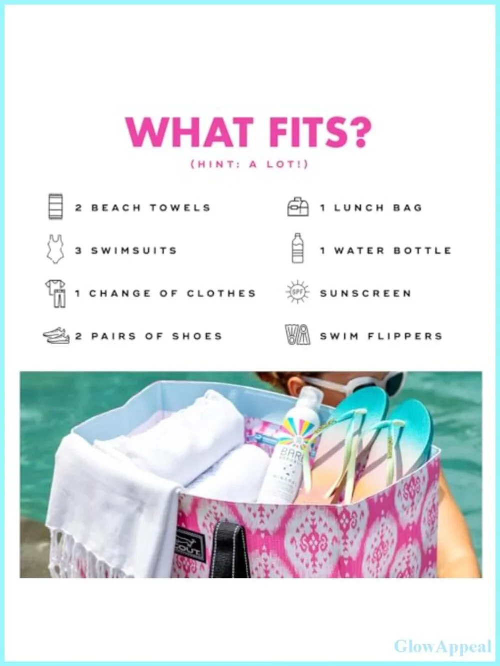 Durable Lightweight Open Top Beach Tote with Inside Zip Pocket